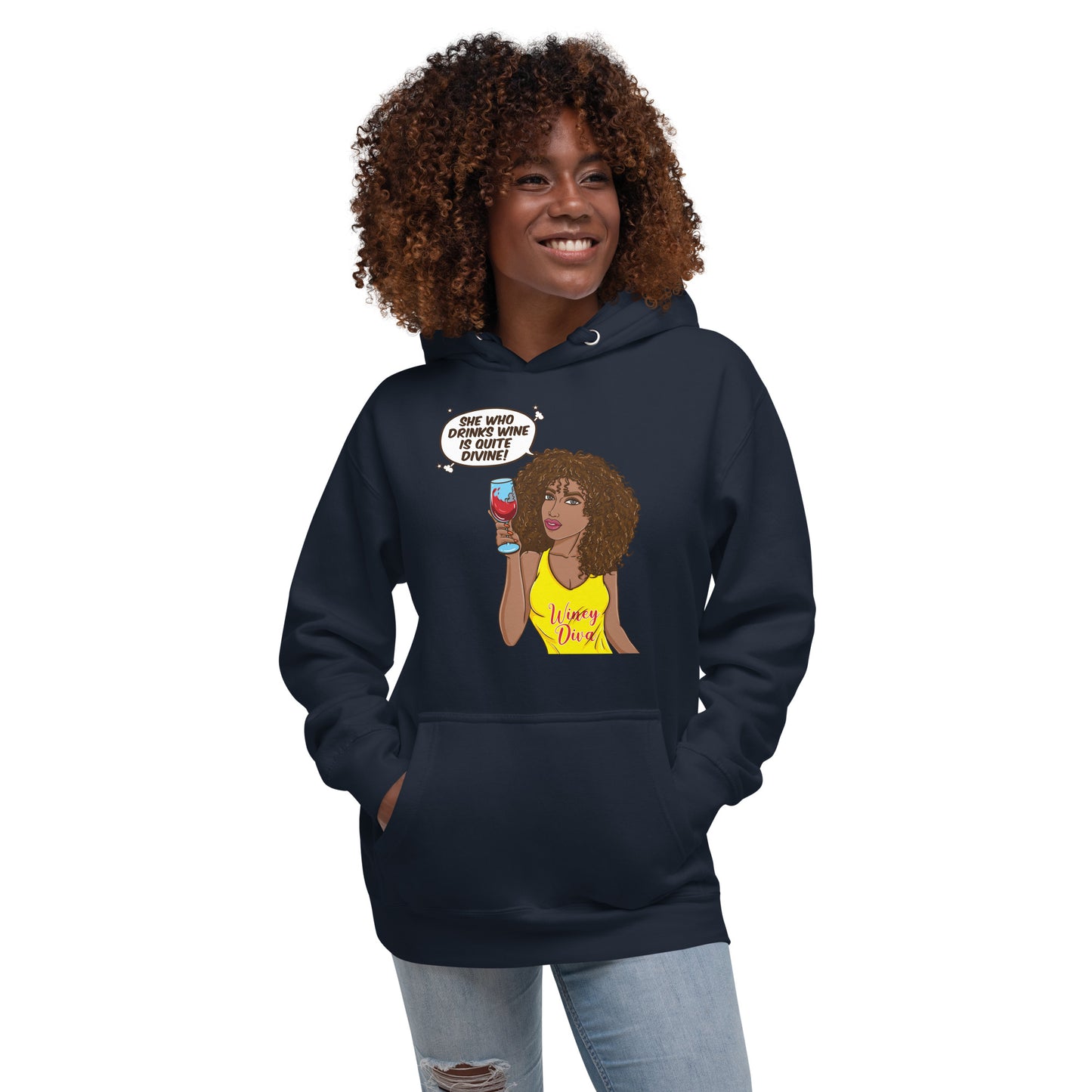 She Who Drinks Wine is Quite Divine AL Women's Hoodie