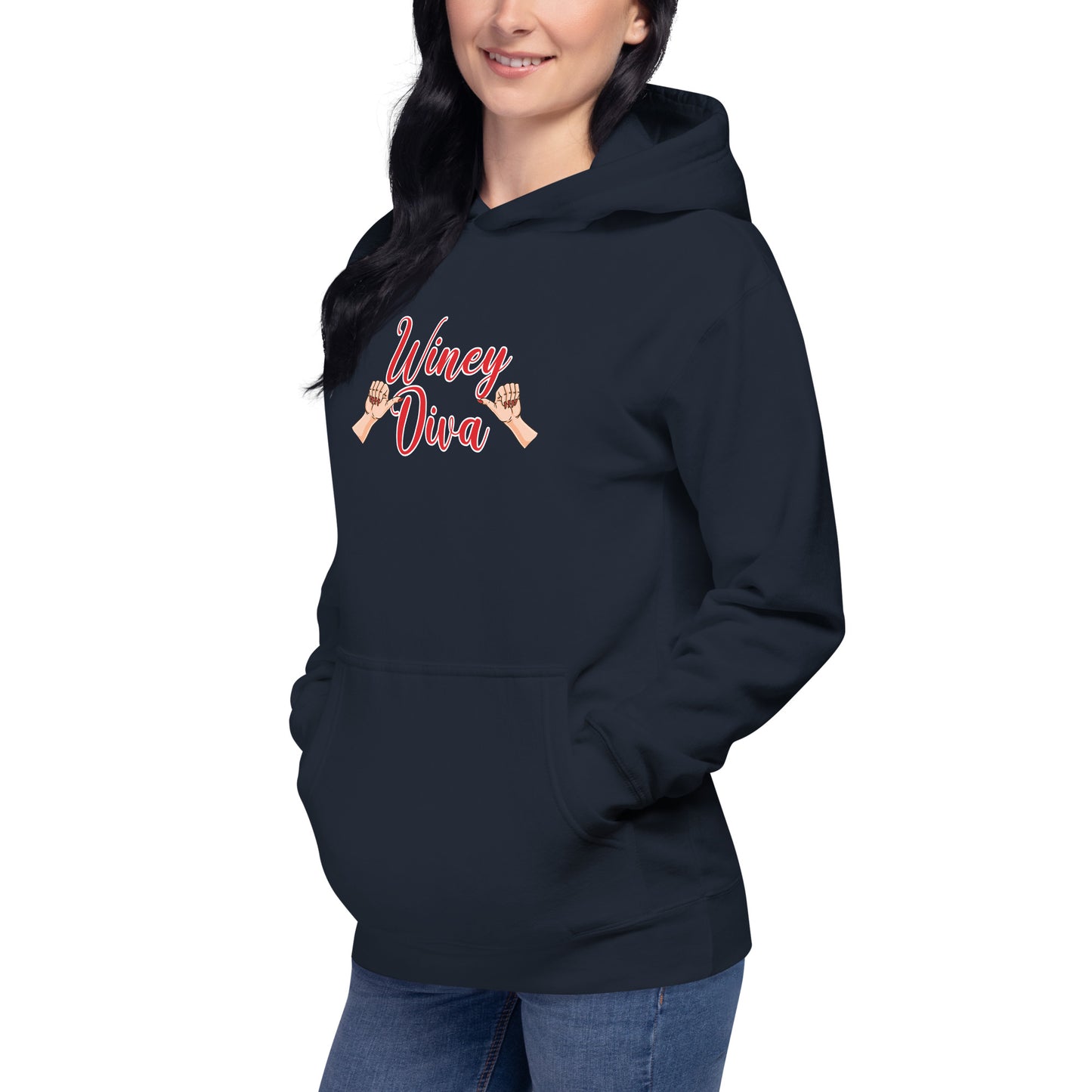 Winey Diva w/Hands W Hoodie