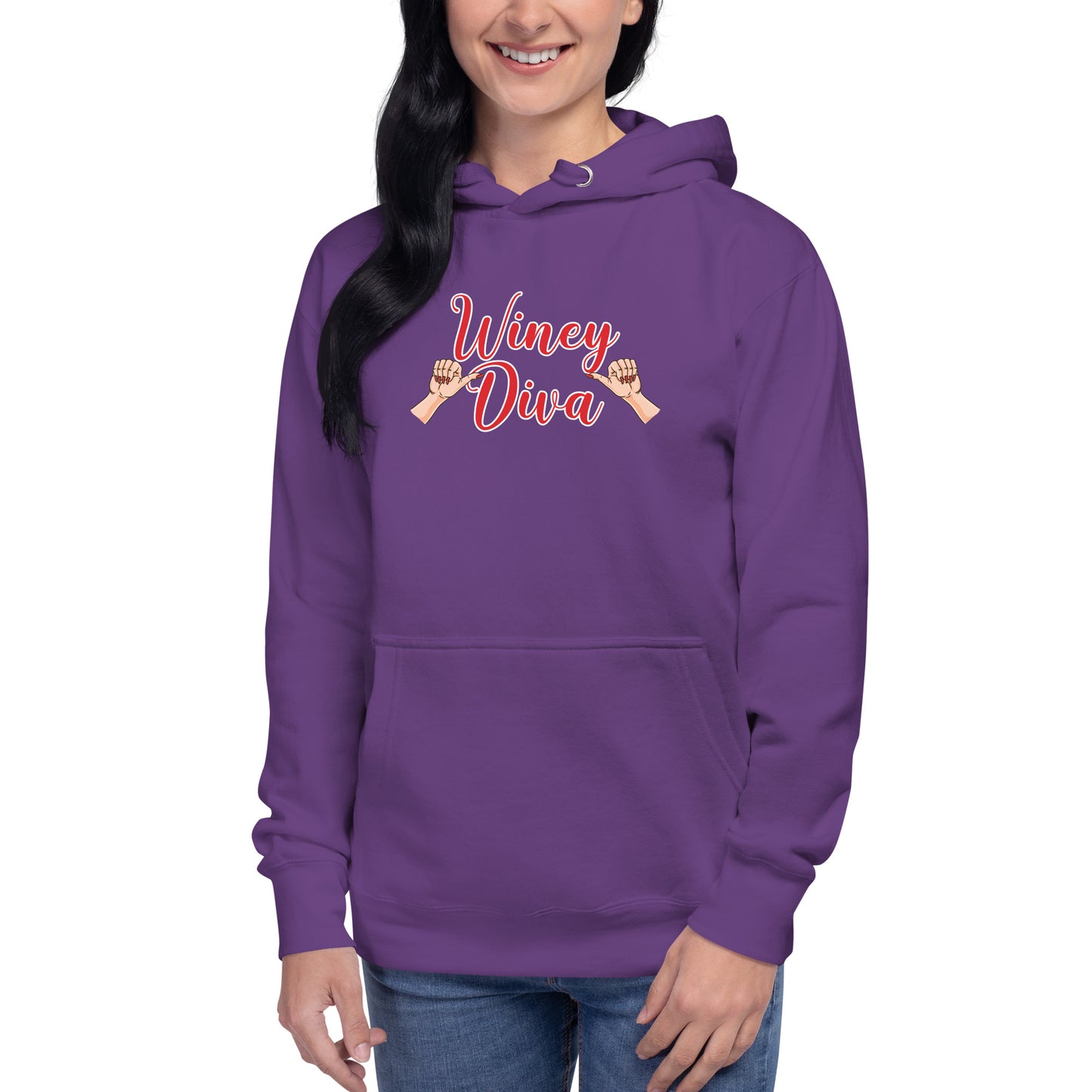 Winey Diva w/Hands W Hoodie