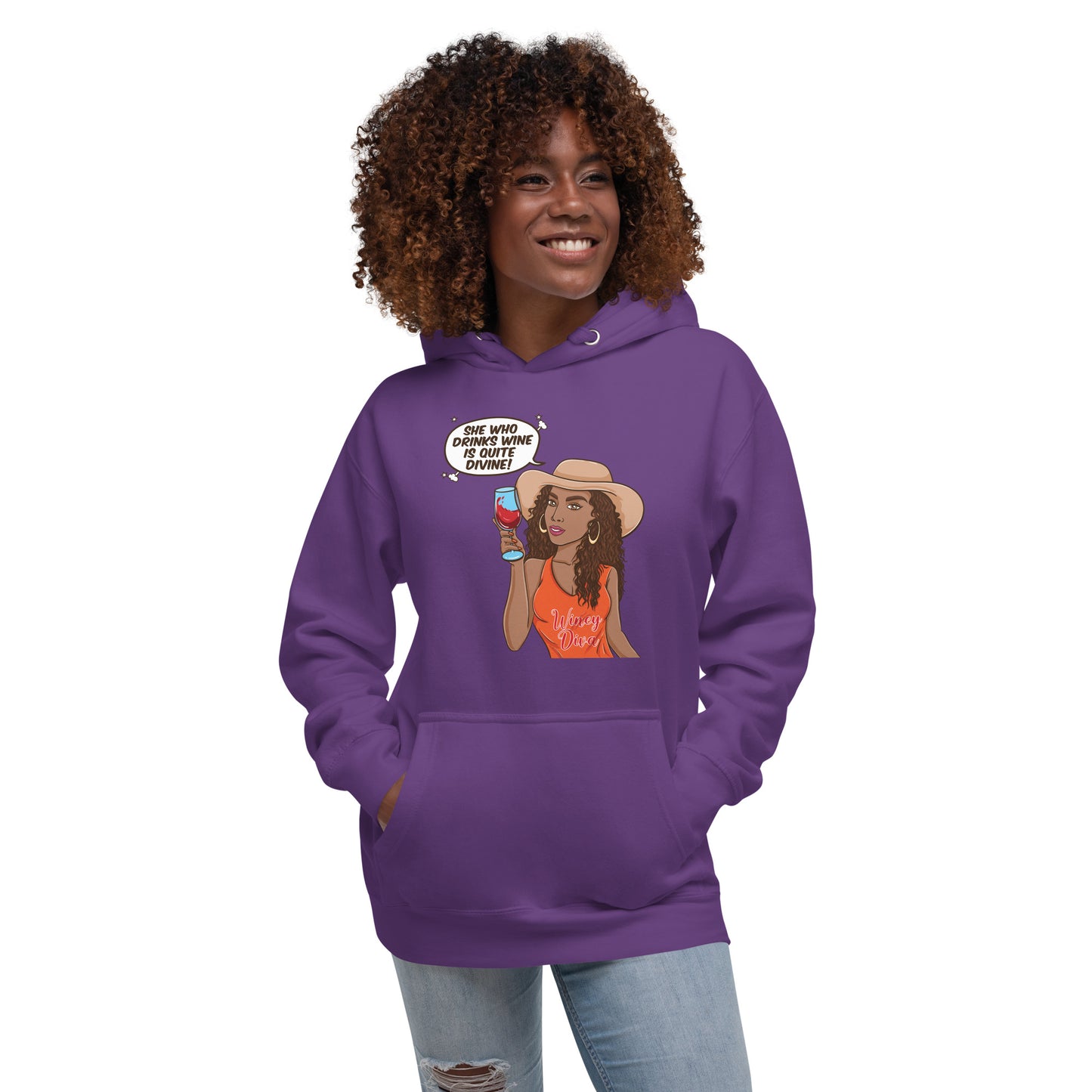 She Who Drinks Wine is Quite Divine AA Woman's Hoodie