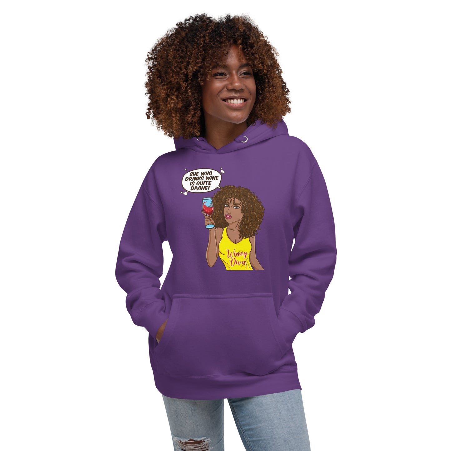 She Who Drinks Wine is Quite Divine AL Women's Hoodie
