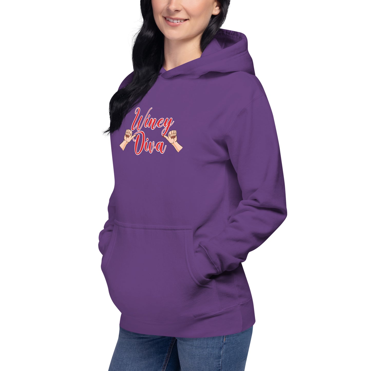 Winey Diva w/Hands W Hoodie