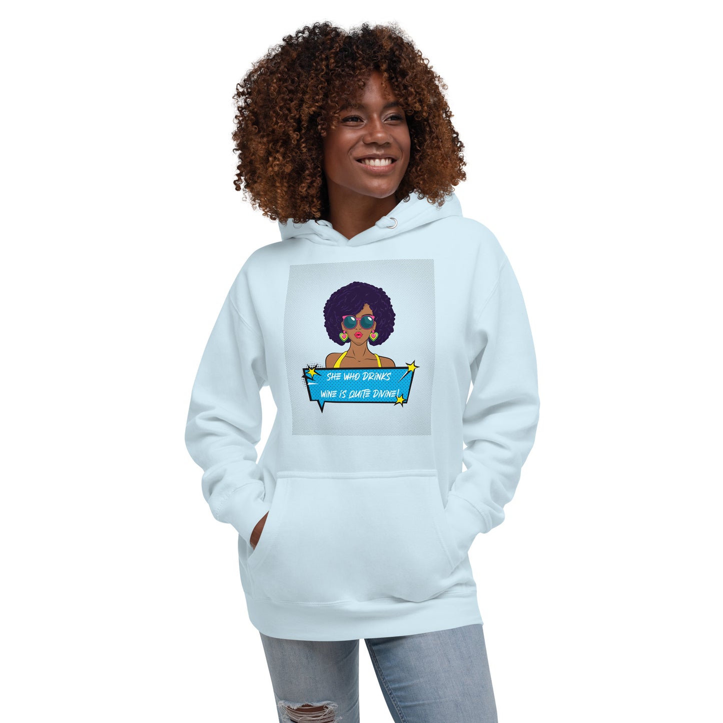 She Who Drinks Wine is Quite Divine Pop Art AA Hoodie