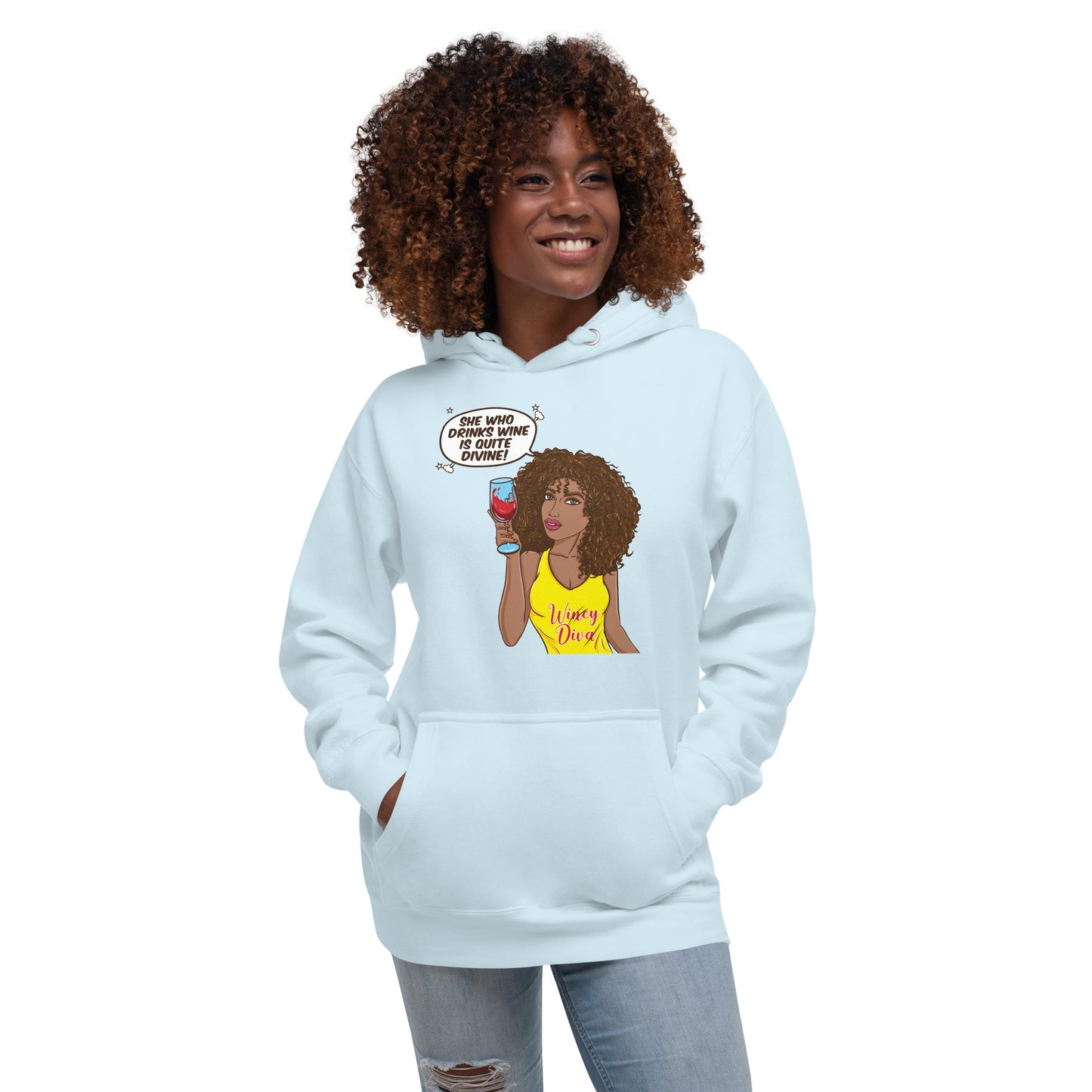 She Who Drinks Wine is Quite Divine AL Women's Hoodie