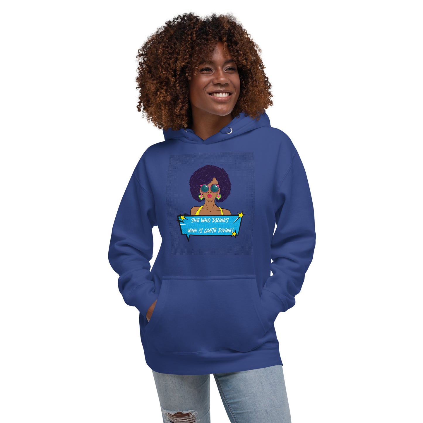She Who Drinks Wine is Quite Divine Pop Art AA Hoodie
