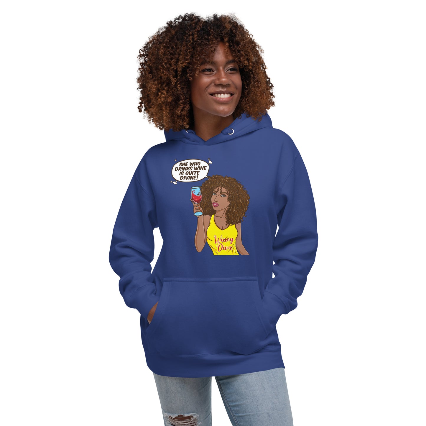 She Who Drinks Wine is Quite Divine AL Women's Hoodie