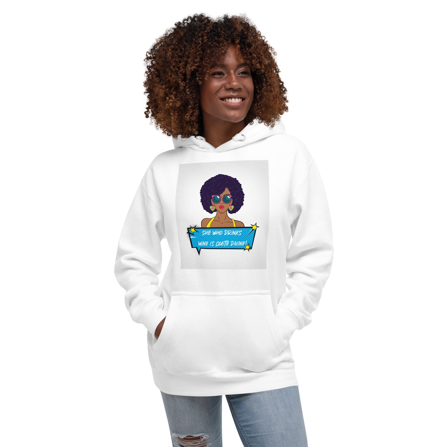 She Who Drinks Wine is Quite Divine Pop Art AA Hoodie