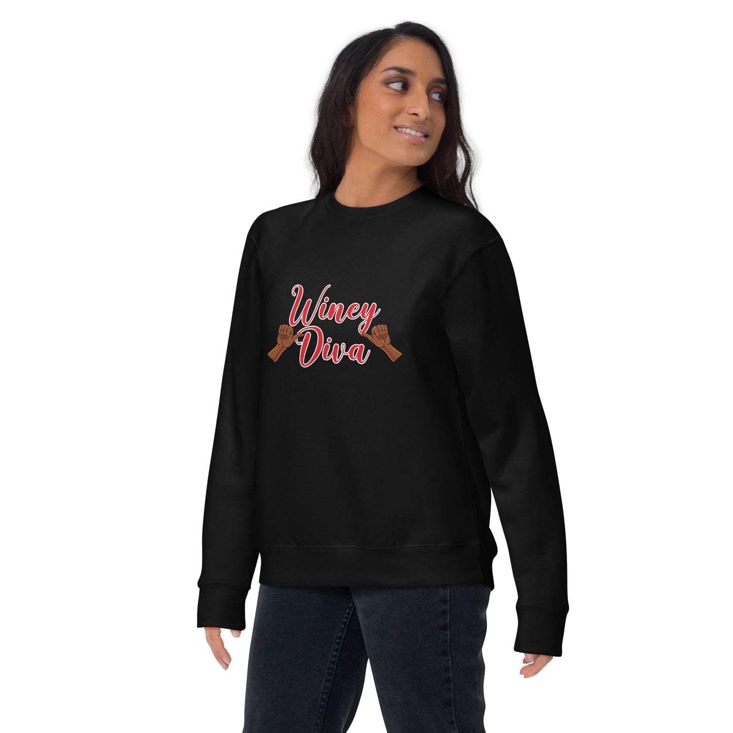 Winey Diva w/Hands AA Unisex Premium Sweatshirt