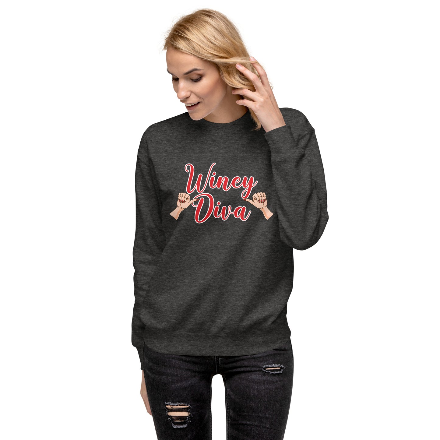 Winey Diva WT Hands Unisex Premium Sweatshirt