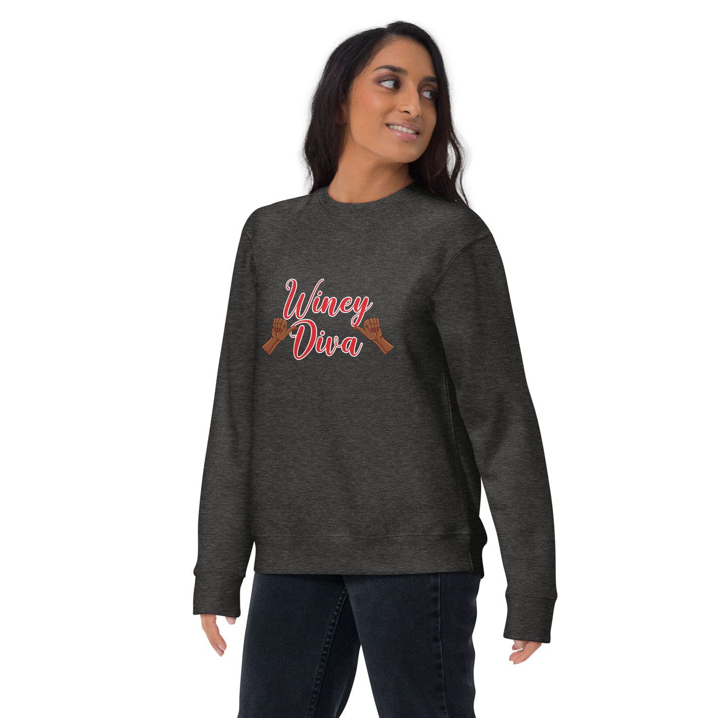 Winey Diva w/Hands AA Unisex Premium Sweatshirt
