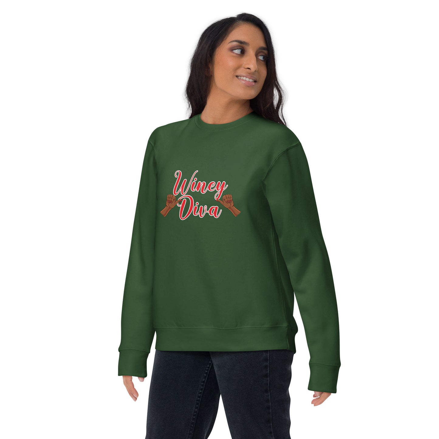 Winey Diva w/Hands AA Unisex Premium Sweatshirt