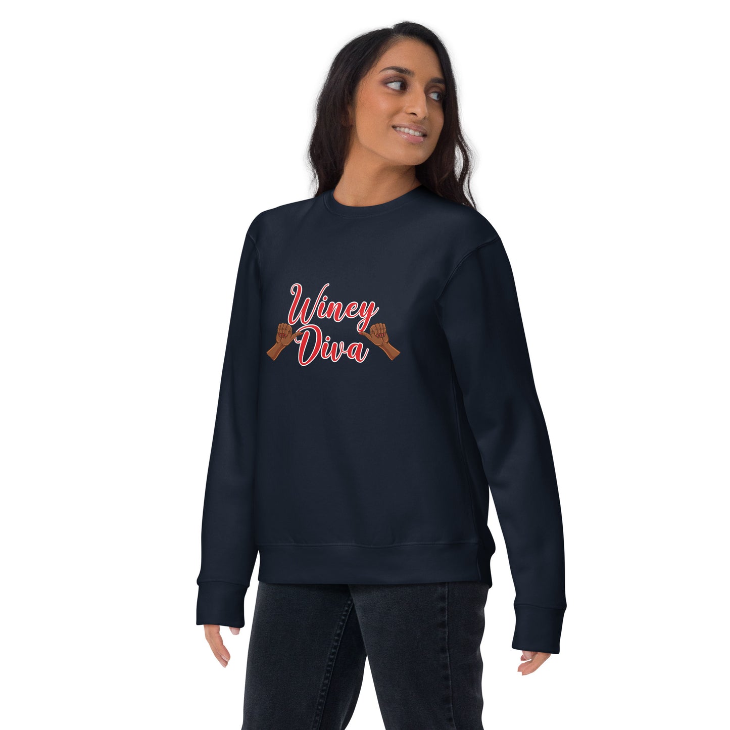 Winey Diva w/Hands AA Unisex Premium Sweatshirt