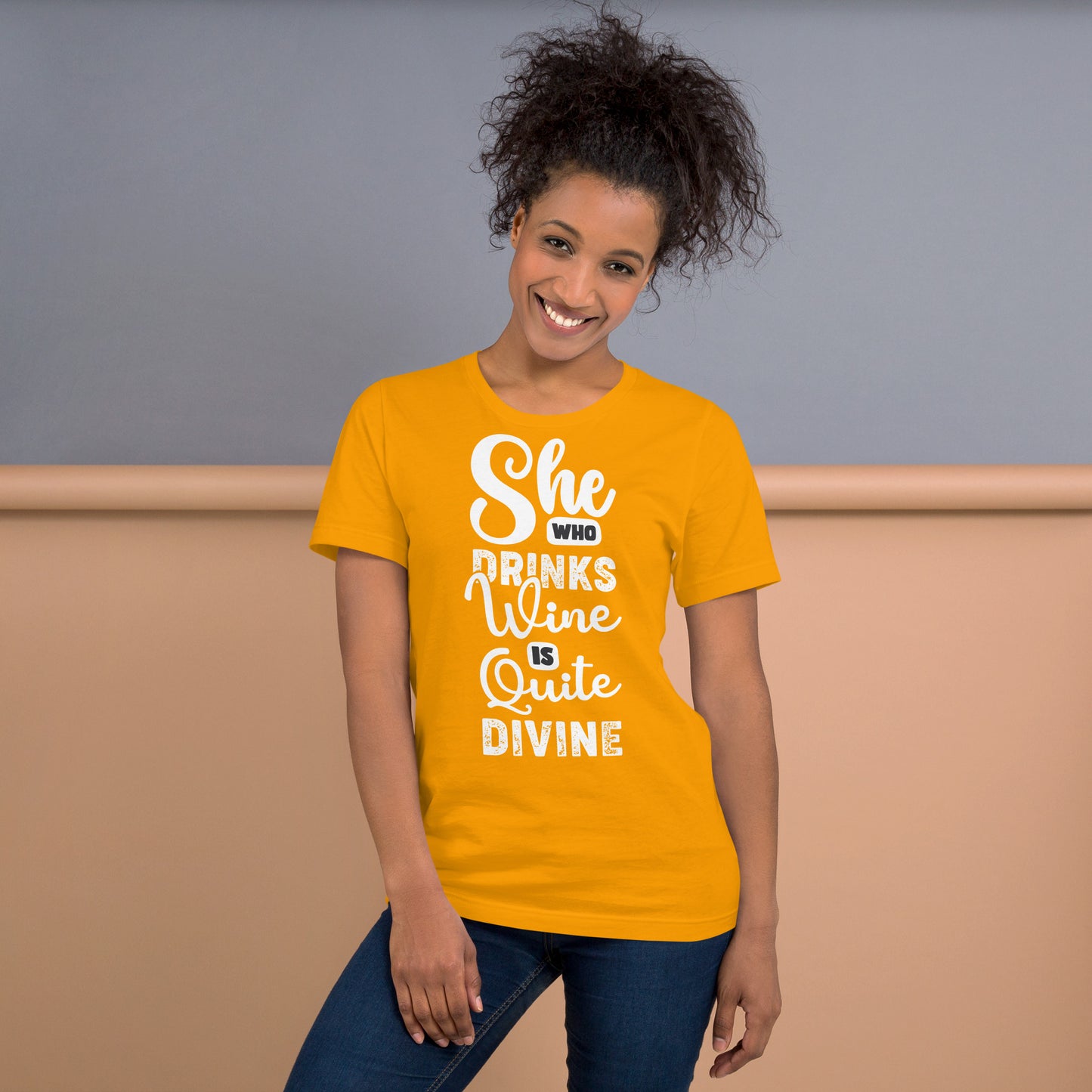 She Who Drinks Wine is Quite Divine Pop Art Women's T-shirt