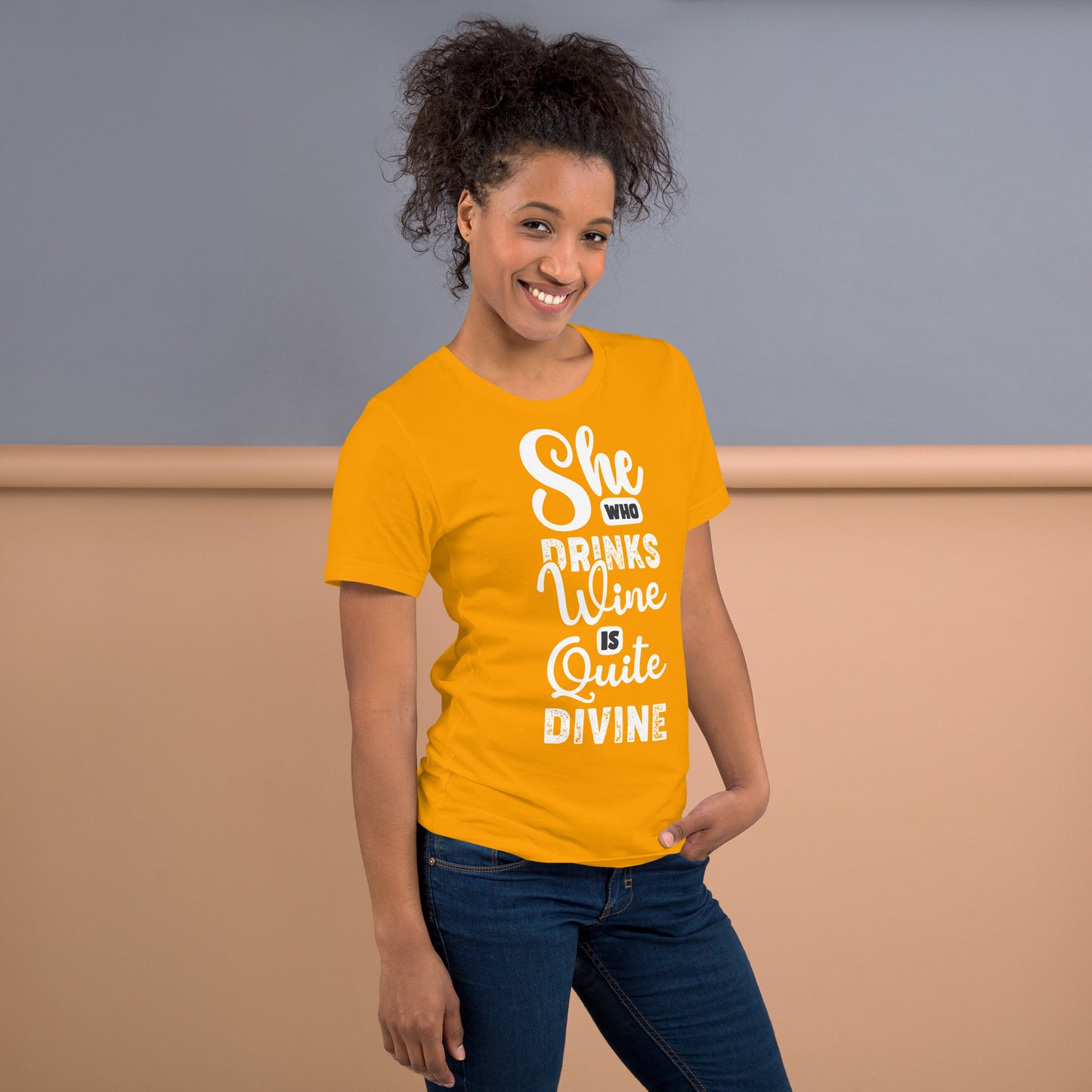 She Who Drinks Wine is Quite Divine Pop Art Women's T-shirt