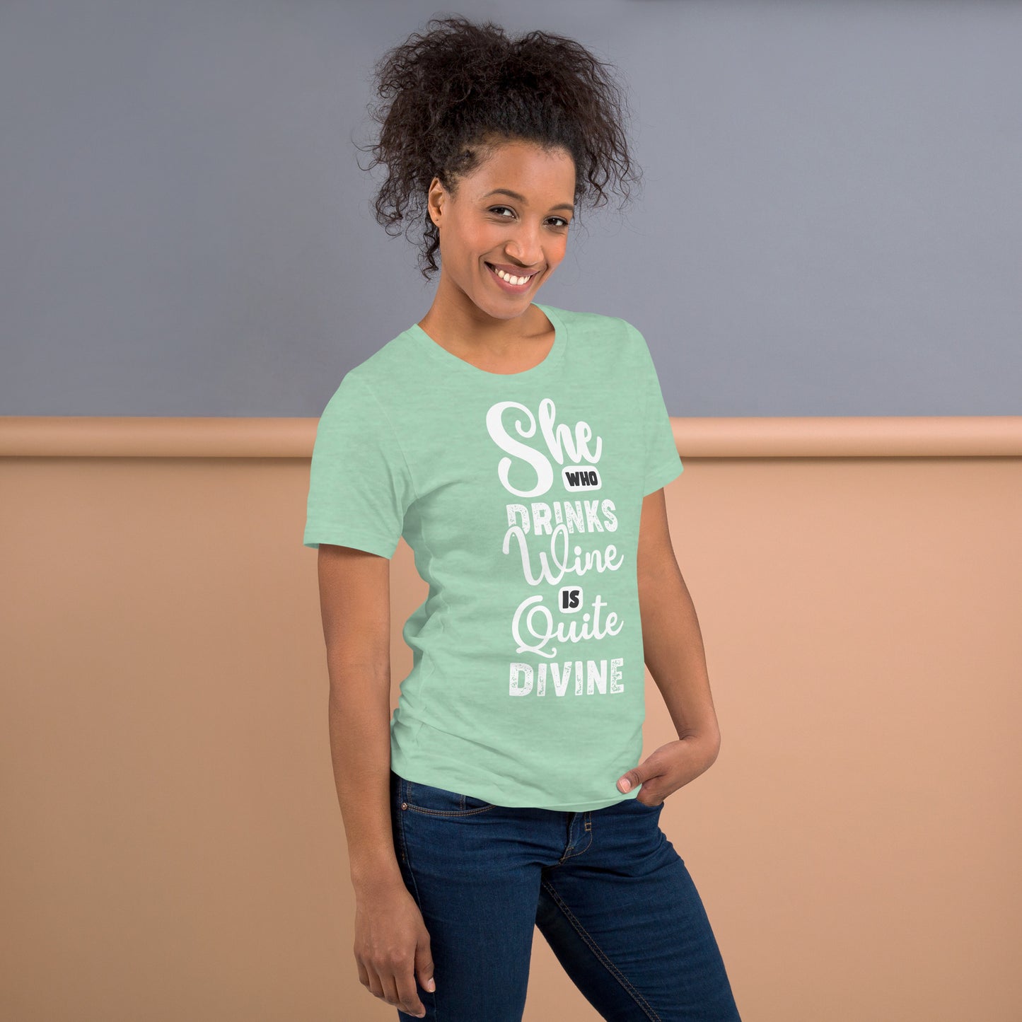 She Who Drinks Wine is Quite Divine Pop Art Women's T-shirt