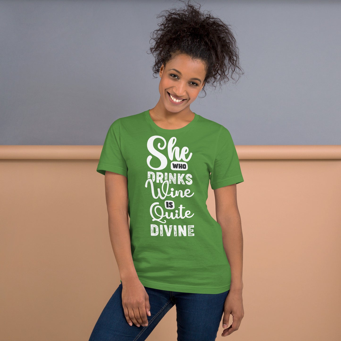 She Who Drinks Wine is Quite Divine Pop Art Women's T-shirt