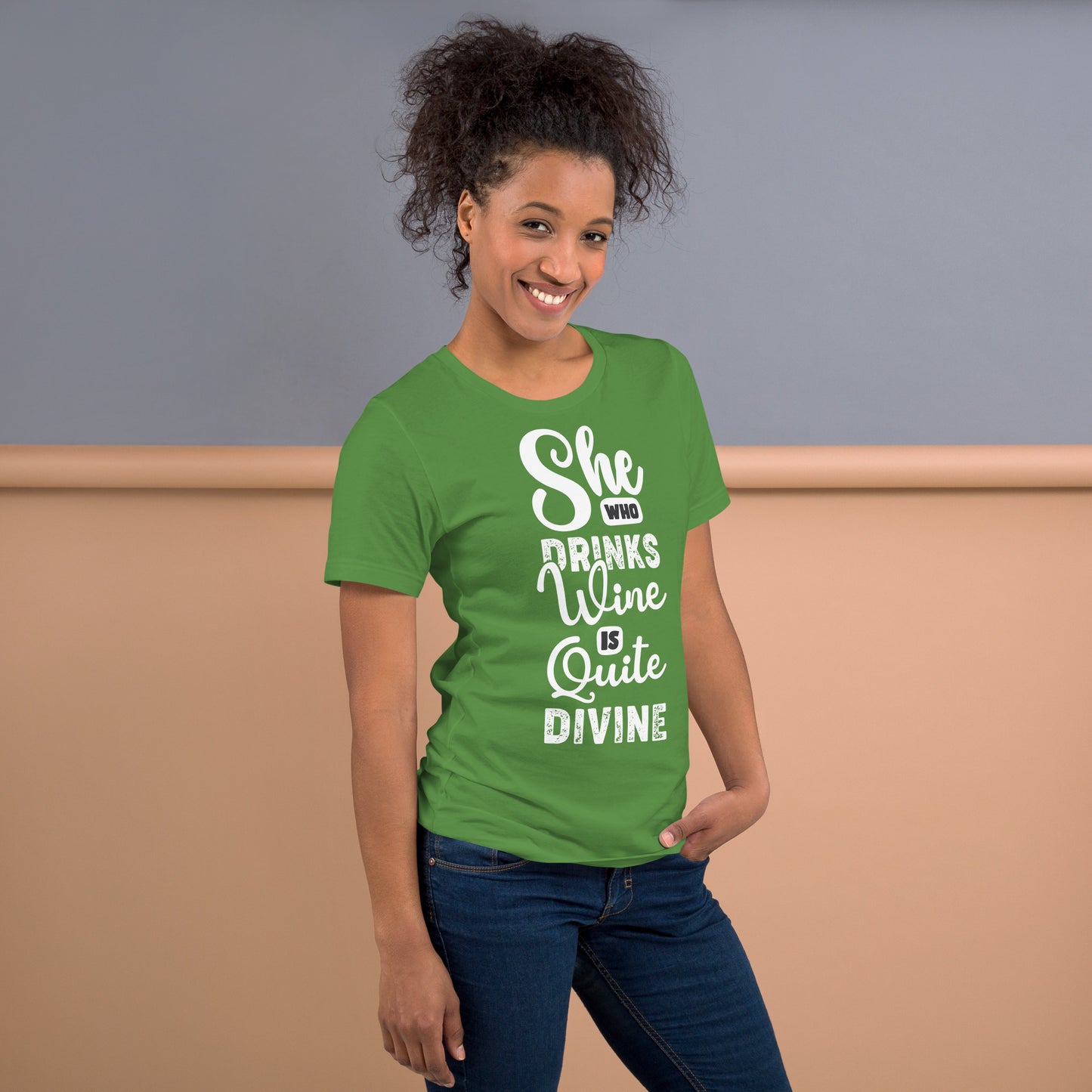 She Who Drinks Wine is Quite Divine Pop Art Women's T-shirt