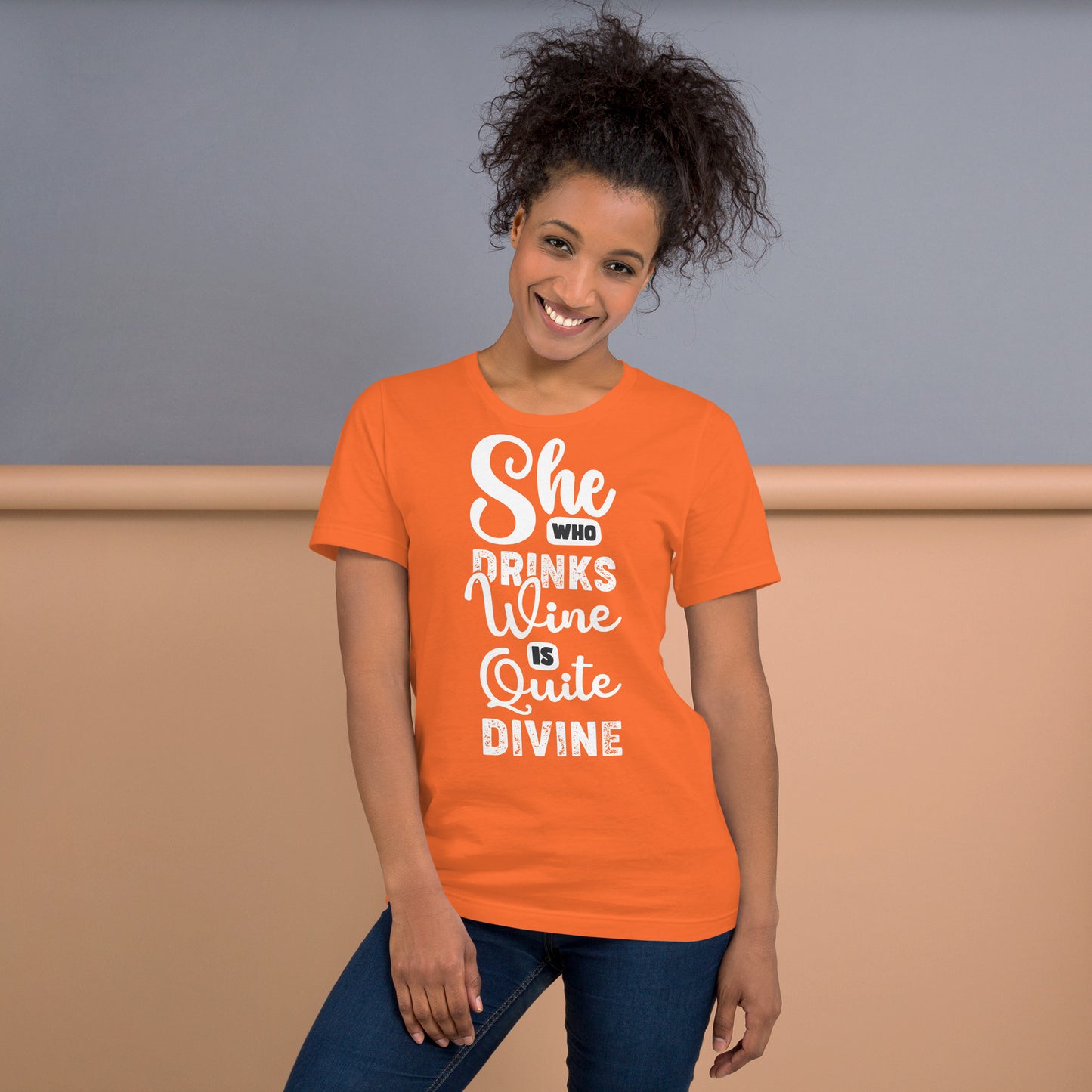 She Who Drinks Wine is Quite Divine Pop Art Women's T-shirt
