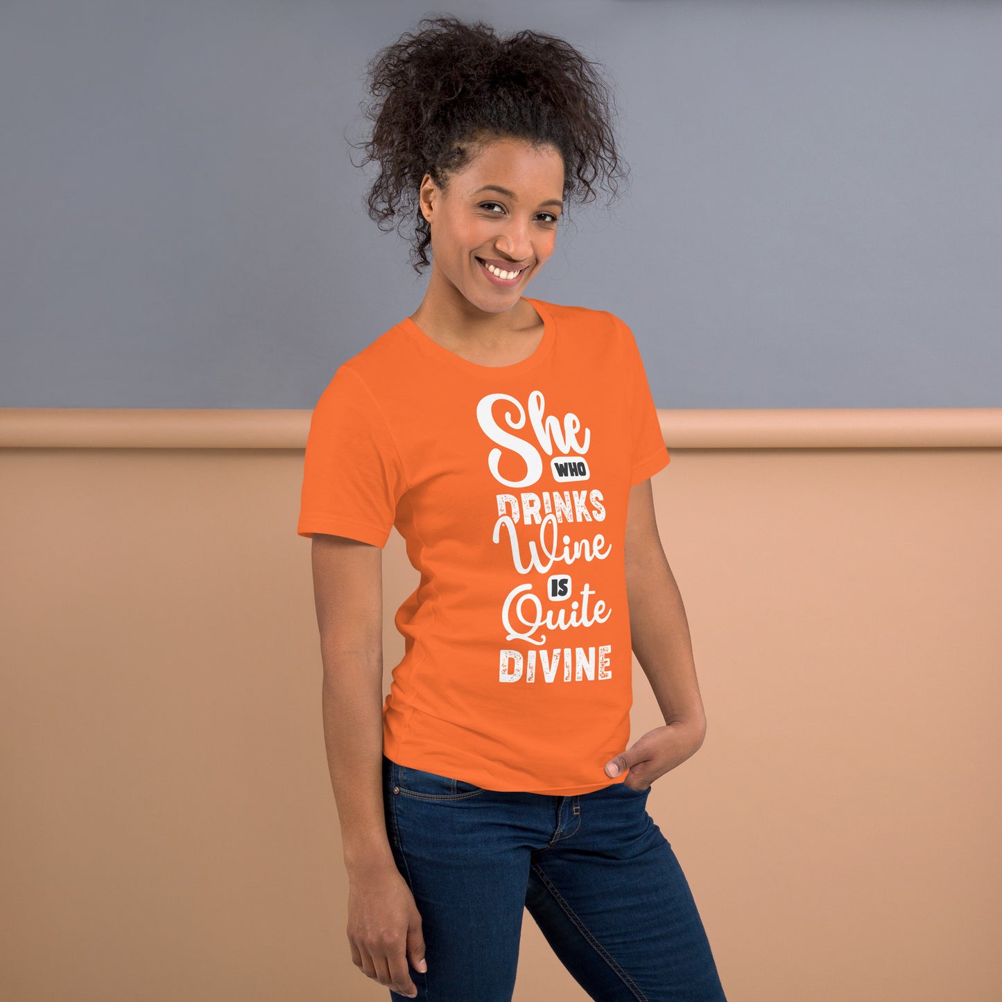 She Who Drinks Wine is Quite Divine Pop Art Women's T-shirt