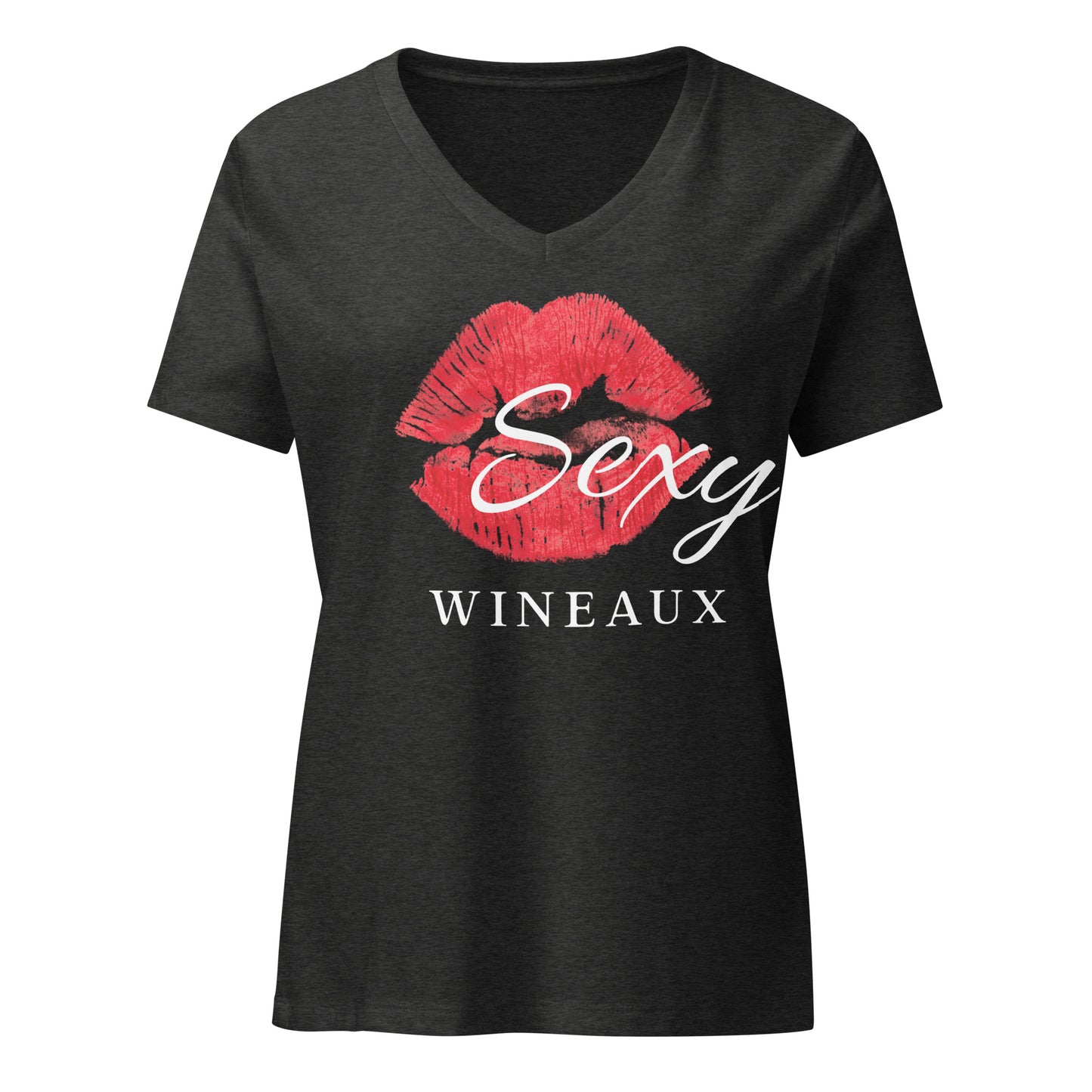 Sexy Wineaux w/Lips Women’s V-neck t-shirt