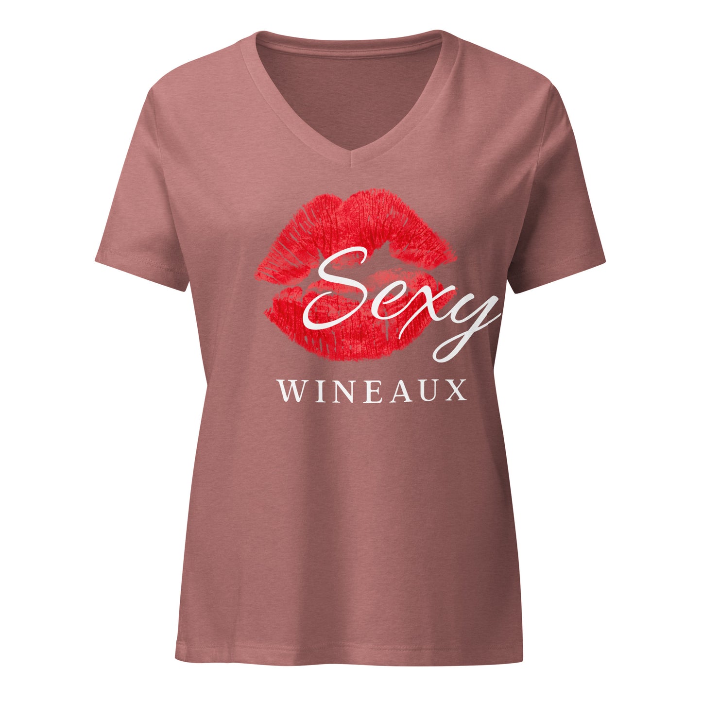Sexy Wineaux w/Lips Women’s V-neck t-shirt