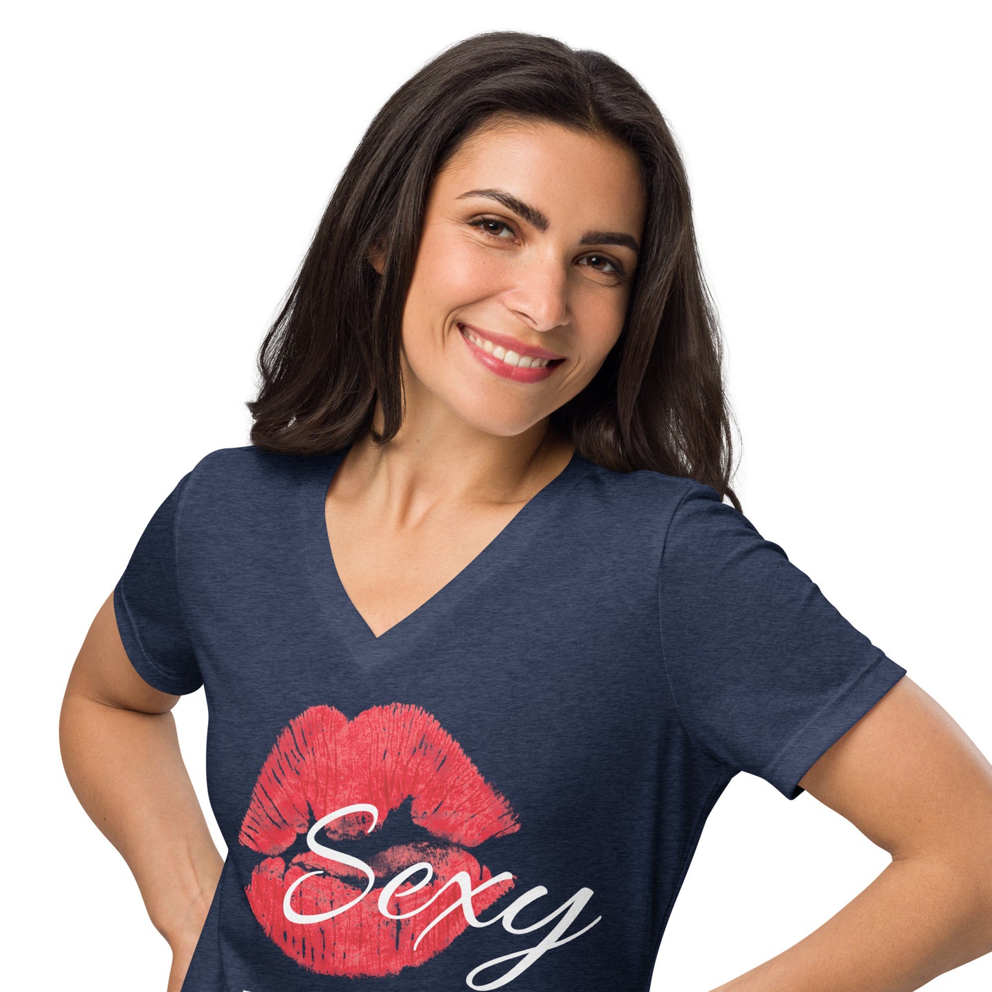 Sexy Wineaux w/Lips Women’s V-neck t-shirt