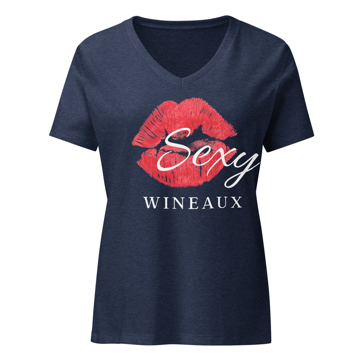 Sexy Wineaux w/Lips Women’s V-neck t-shirt