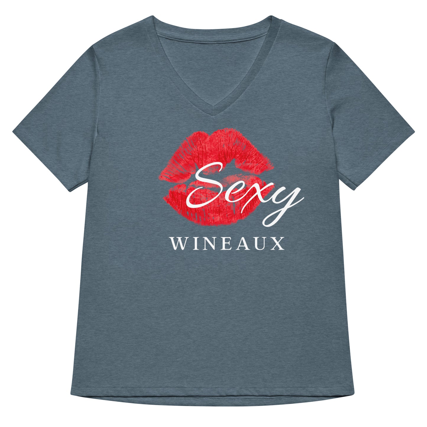 Sexy Wineaux w/Lips Women’s V-neck t-shirt