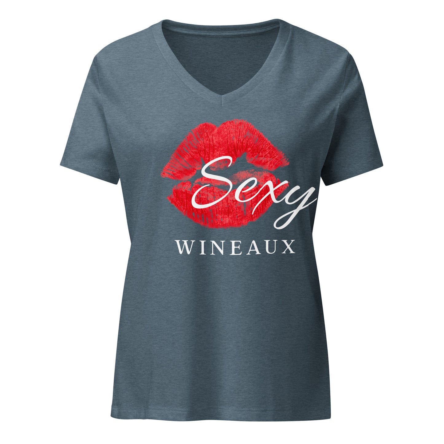 Sexy Wineaux w/Lips Women’s V-neck t-shirt