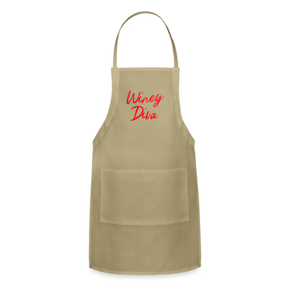 Winey Diva Adjustable Apron - khaki