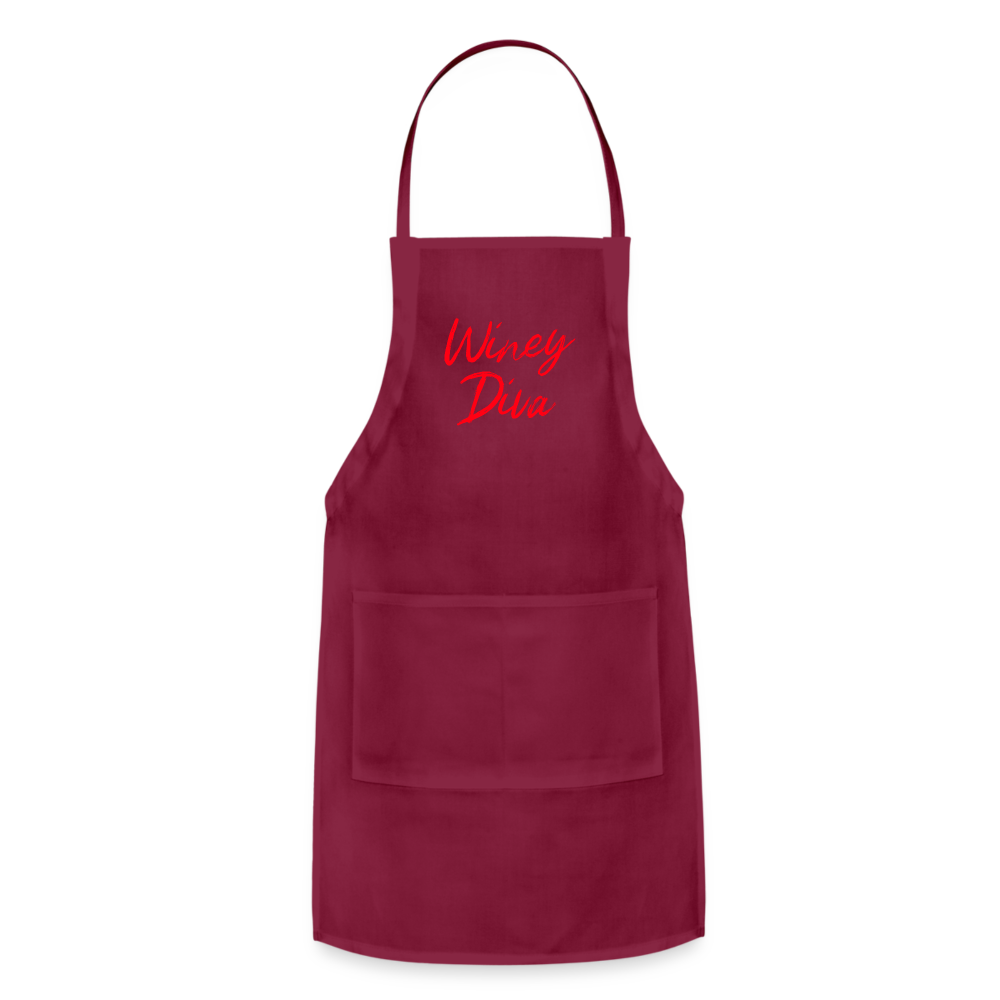 Winey Diva Adjustable Apron - burgundy