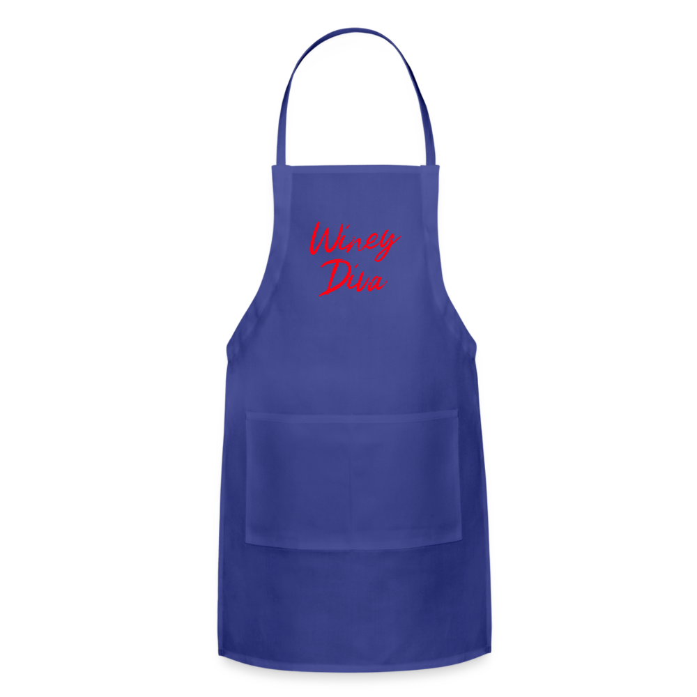 Winey Diva Adjustable Apron - royal blue