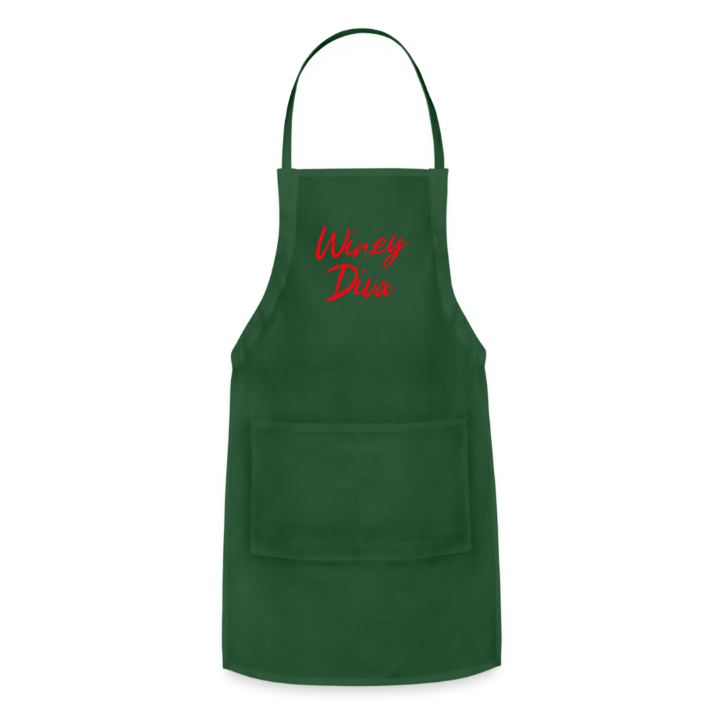 Winey Diva Adjustable Apron - forest green