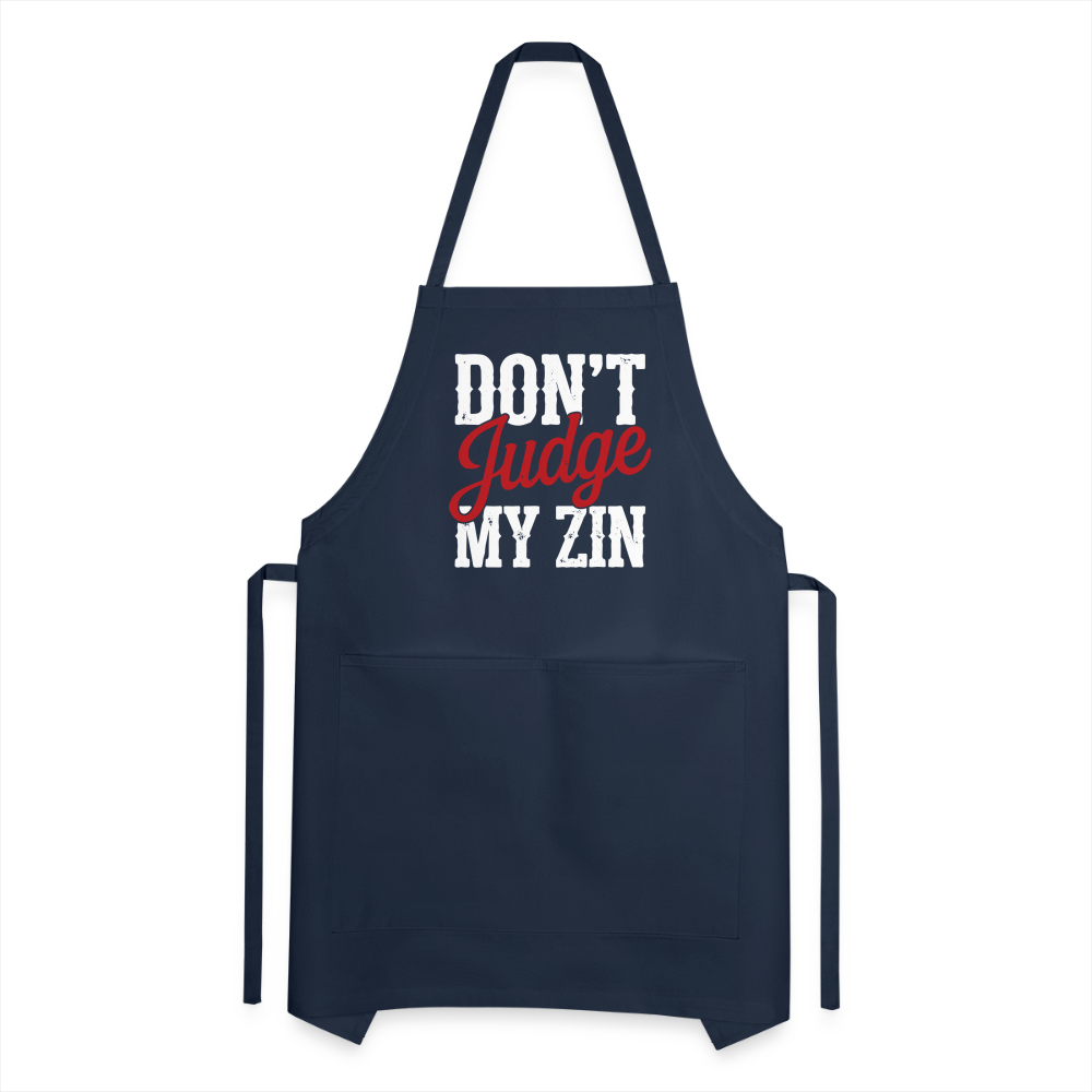 Don't Judge my Zin Adjustable Apron - navy