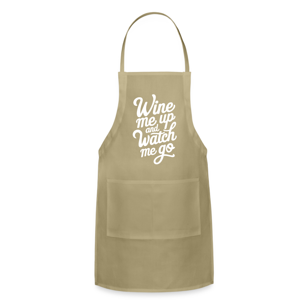 Wine Me up and Watch Me Go Adjustable Apron - khaki