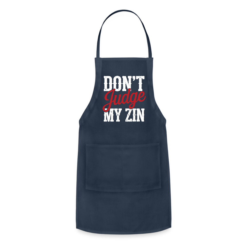 Don't Judge my Zin Adjustable Apron - navy