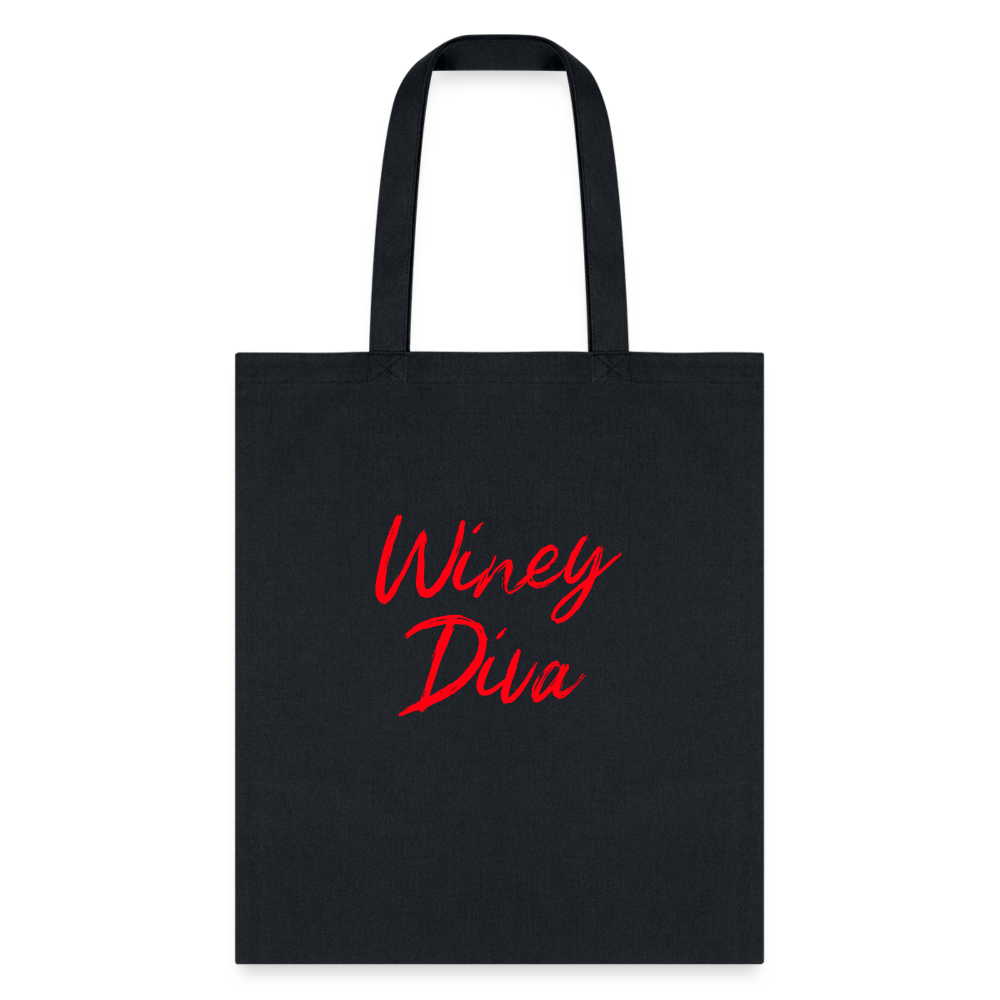 Winey Diva Tote Bag - black