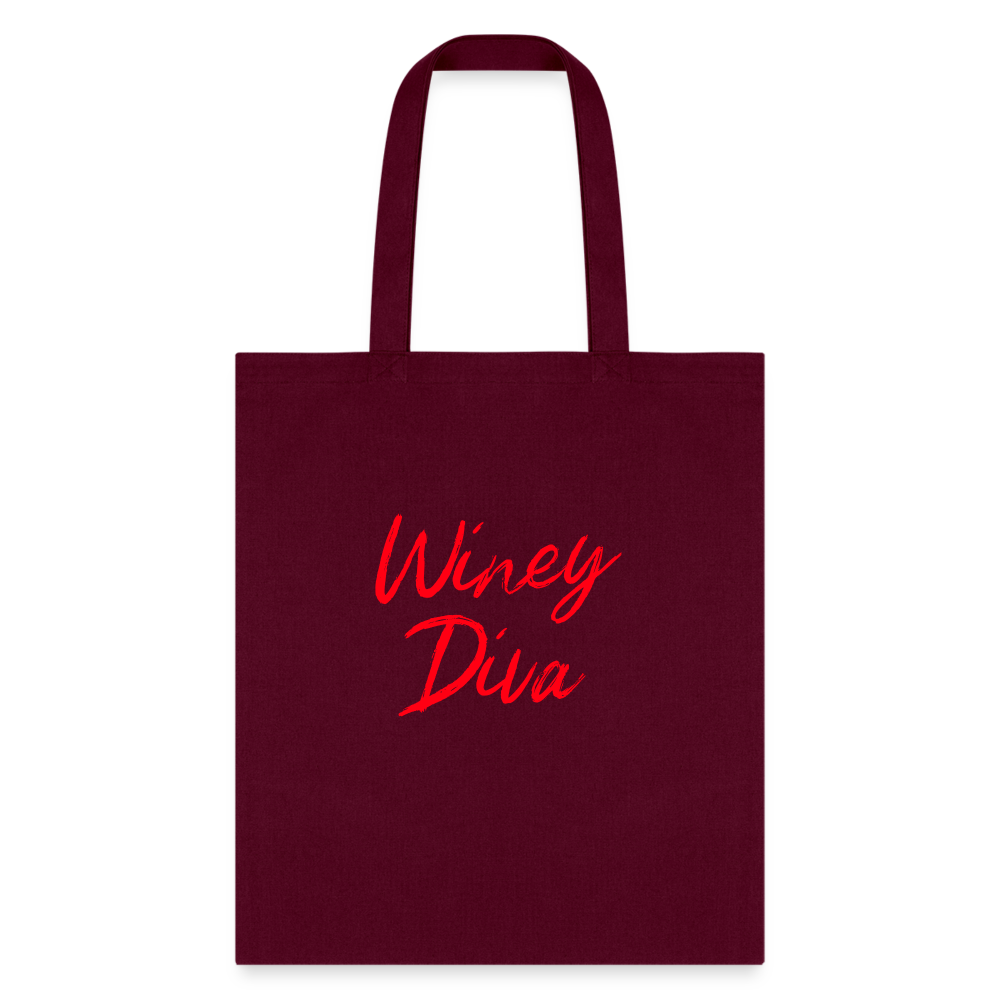 Winey Diva Tote Bag - burgundy