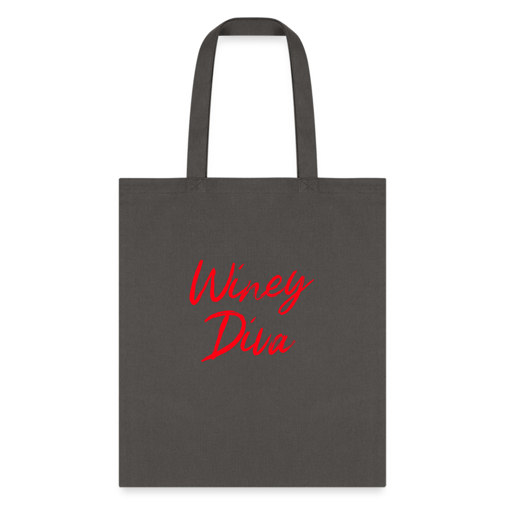 Winey Diva Tote Bag - charcoal