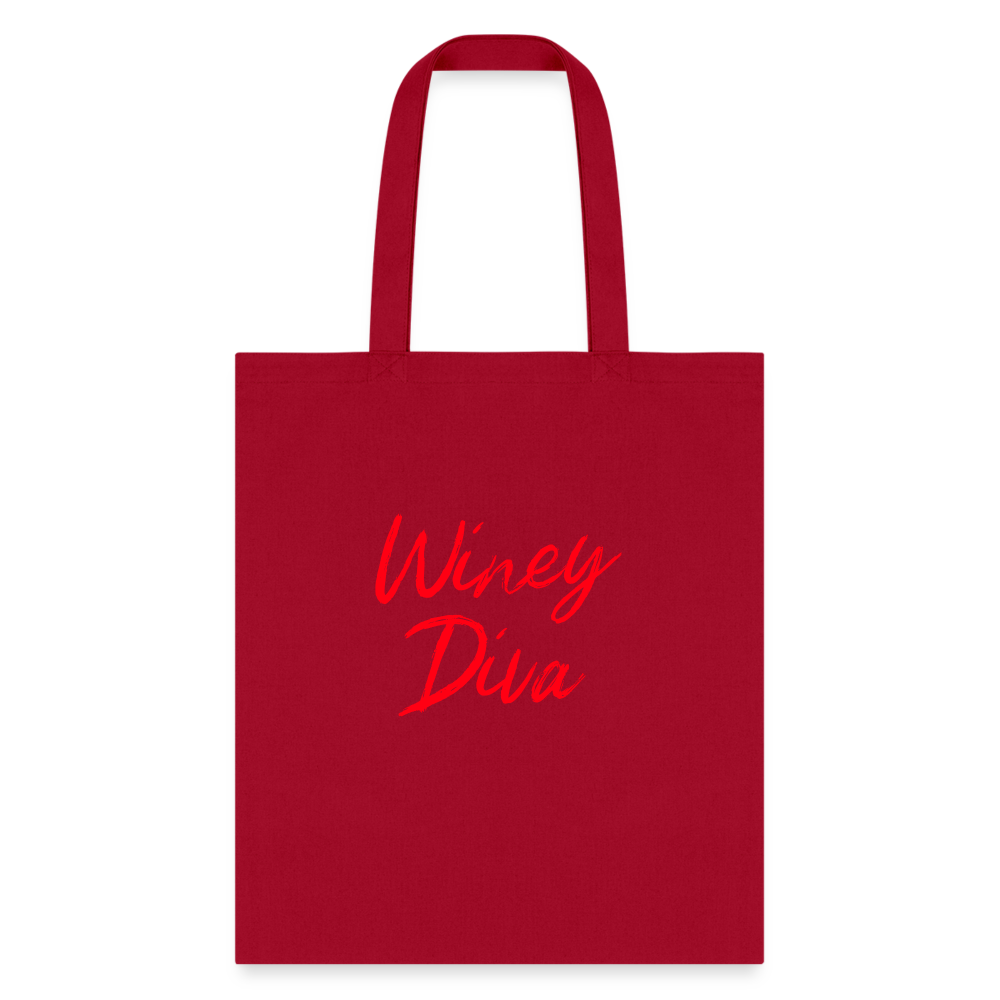 Winey Diva Tote Bag - red