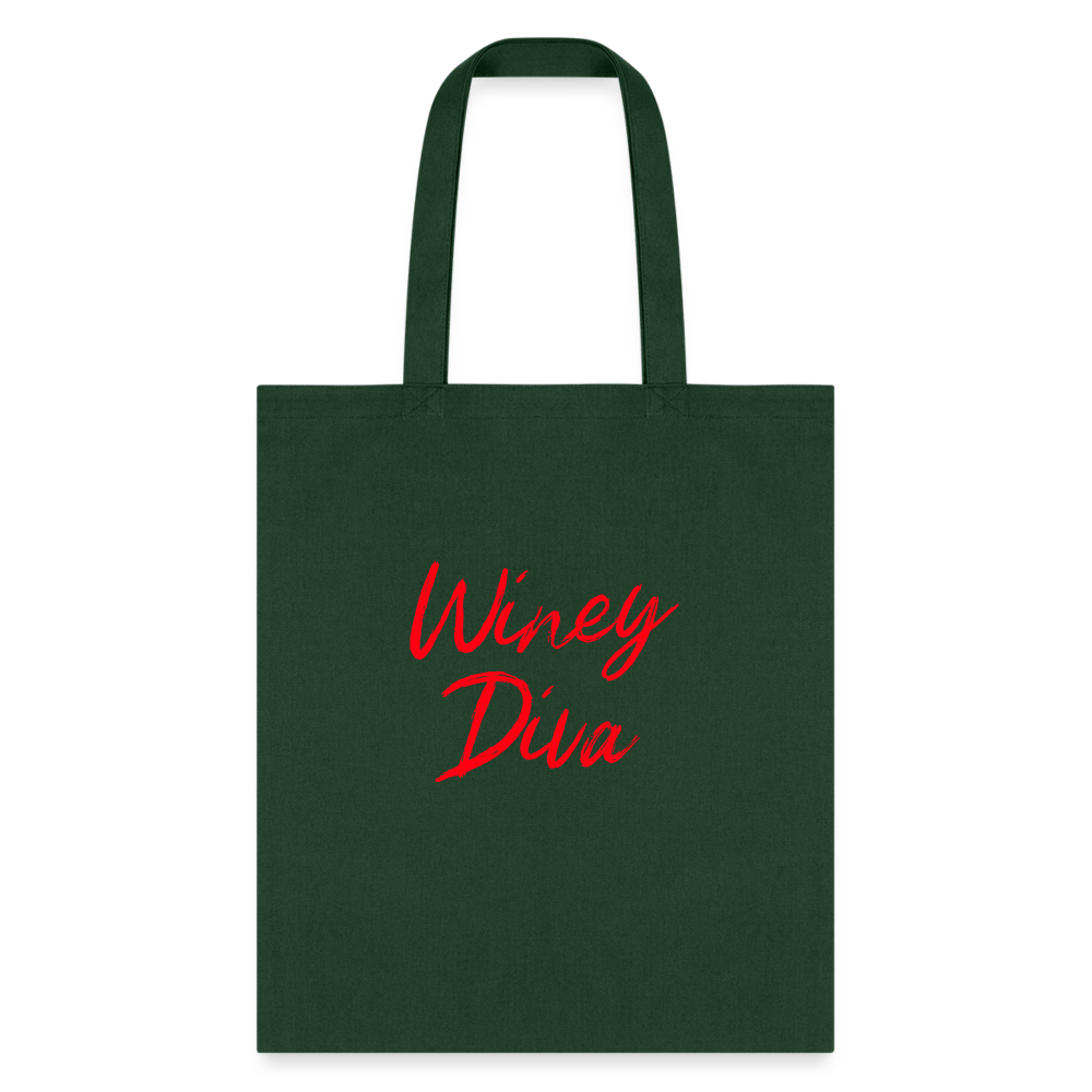 Winey Diva Tote Bag - forest green