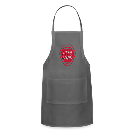 Let's Wine Adjustable Apron - charcoal