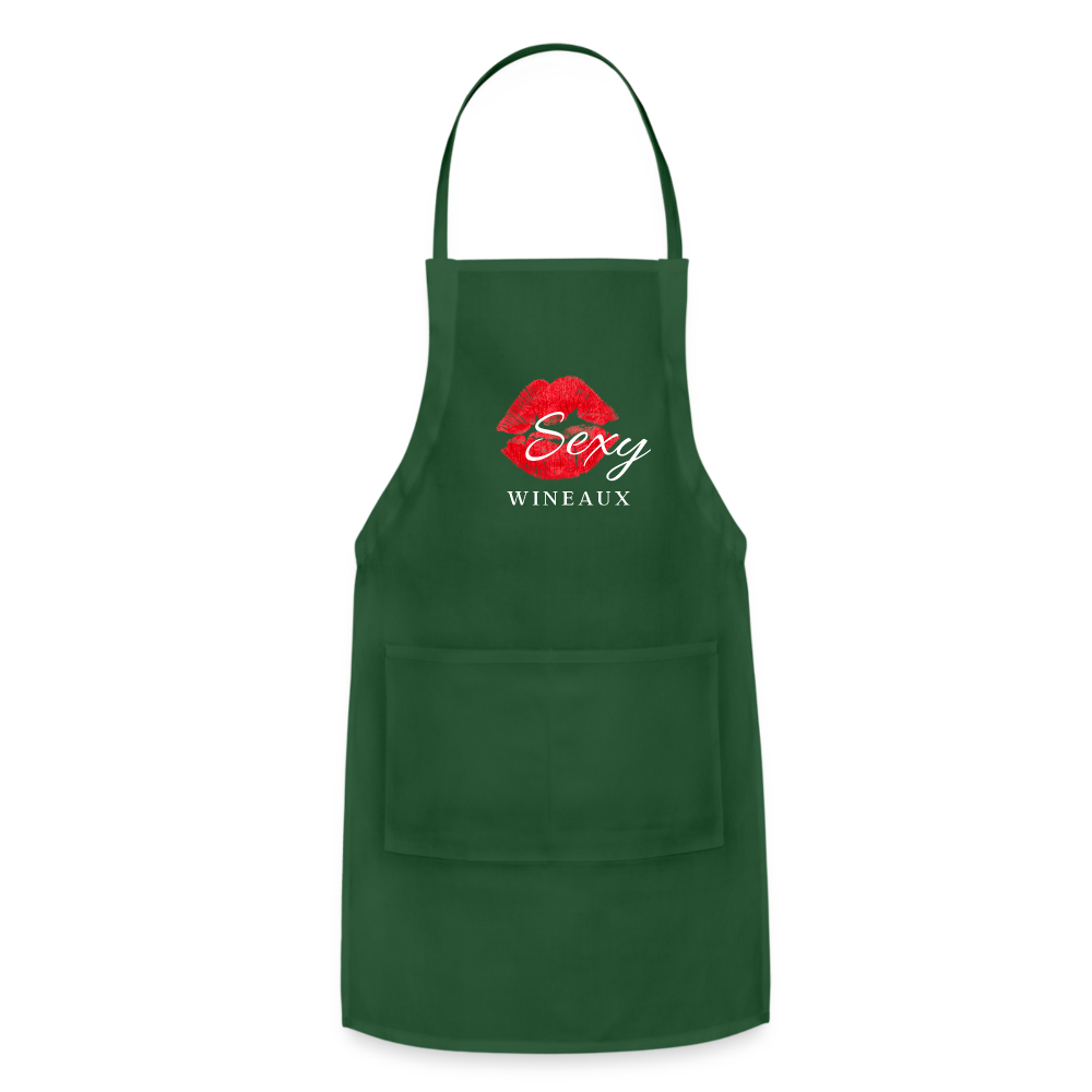 Sexy Wineaux Adjustable Apron - forest green