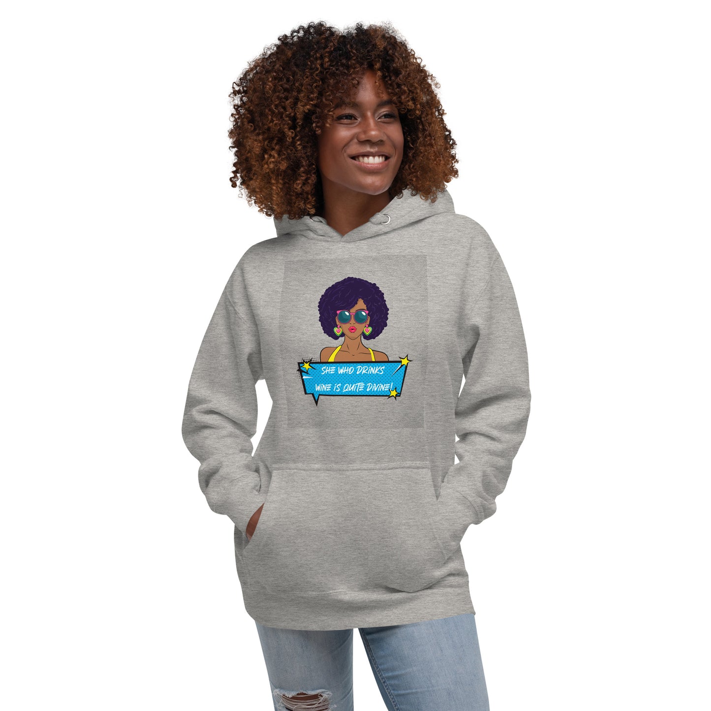 She Who Drinks Wine is Quite Divine Pop Art AA Hoodie