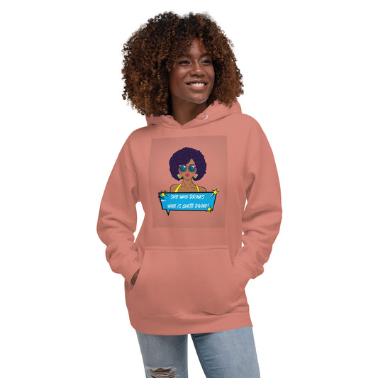 She Who Drinks Wine is Quite Divine Pop Art AA Hoodie