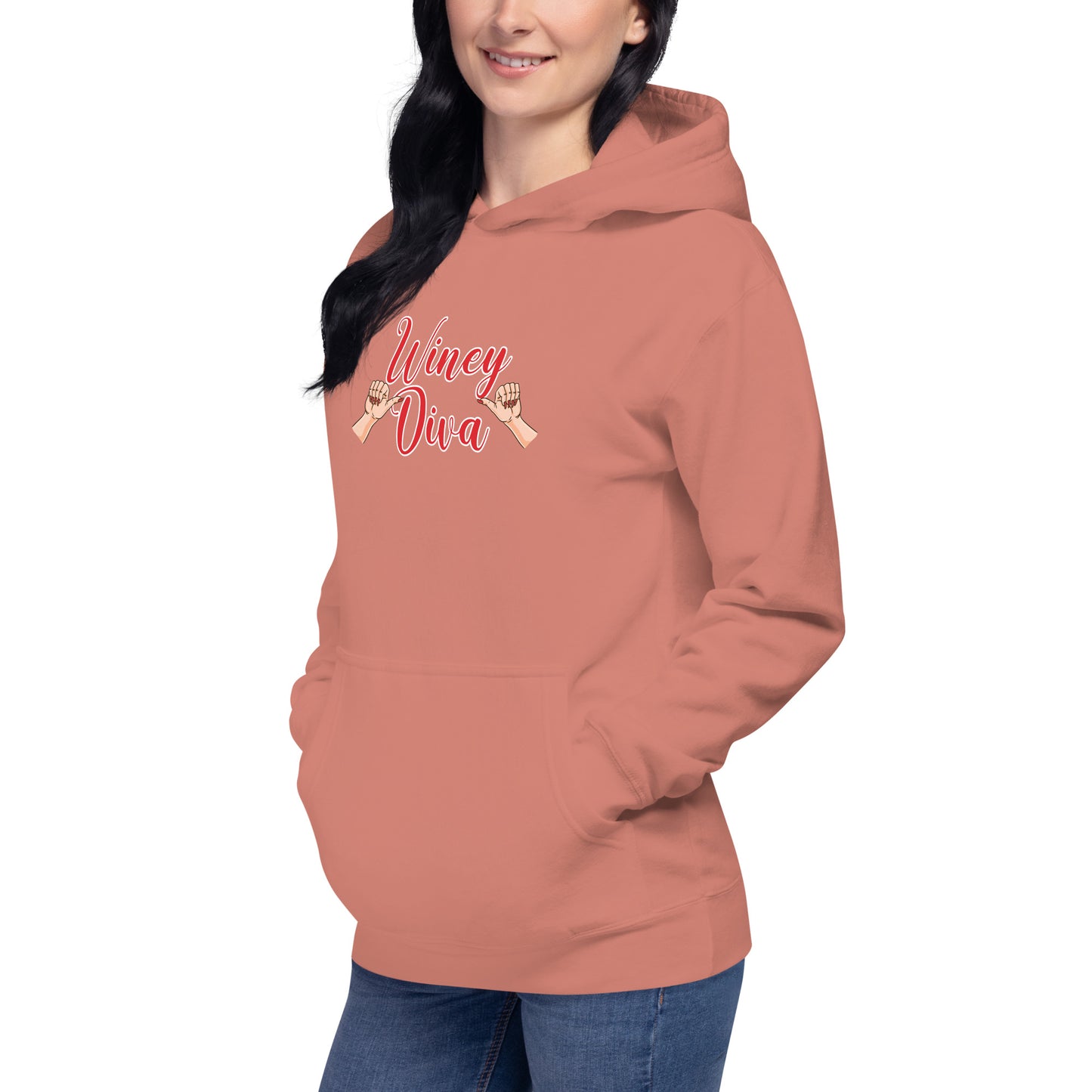 Winey Diva w/Hands W Hoodie