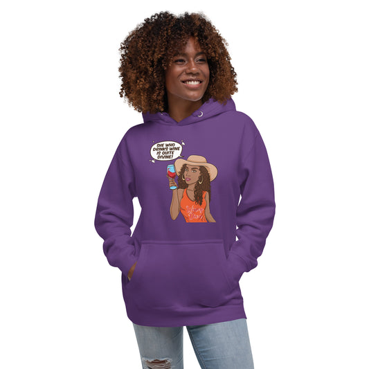 She Who Drinks Wine is Quite Divine AA Woman's Hoodie