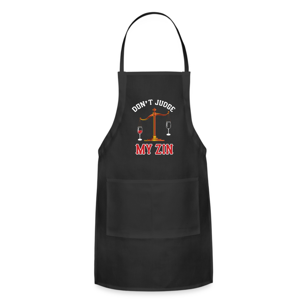 Don't Judge My Zin - Adjustable Apron - black